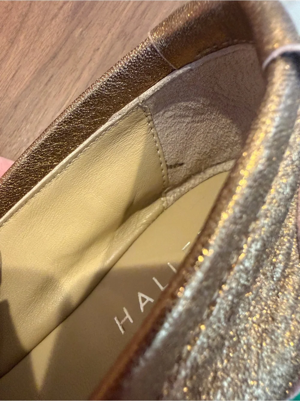 Metallic Jamie Haller Gold/Bronze Penny Loafers
